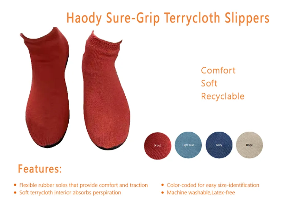 Haody Sure-Grip Terrycloth Slipper Socks