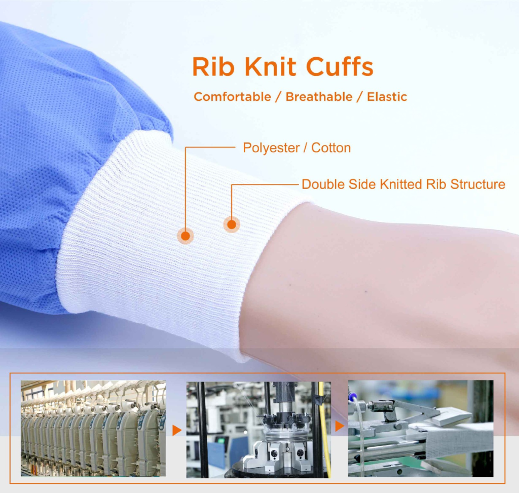 rib knit cuff surgical