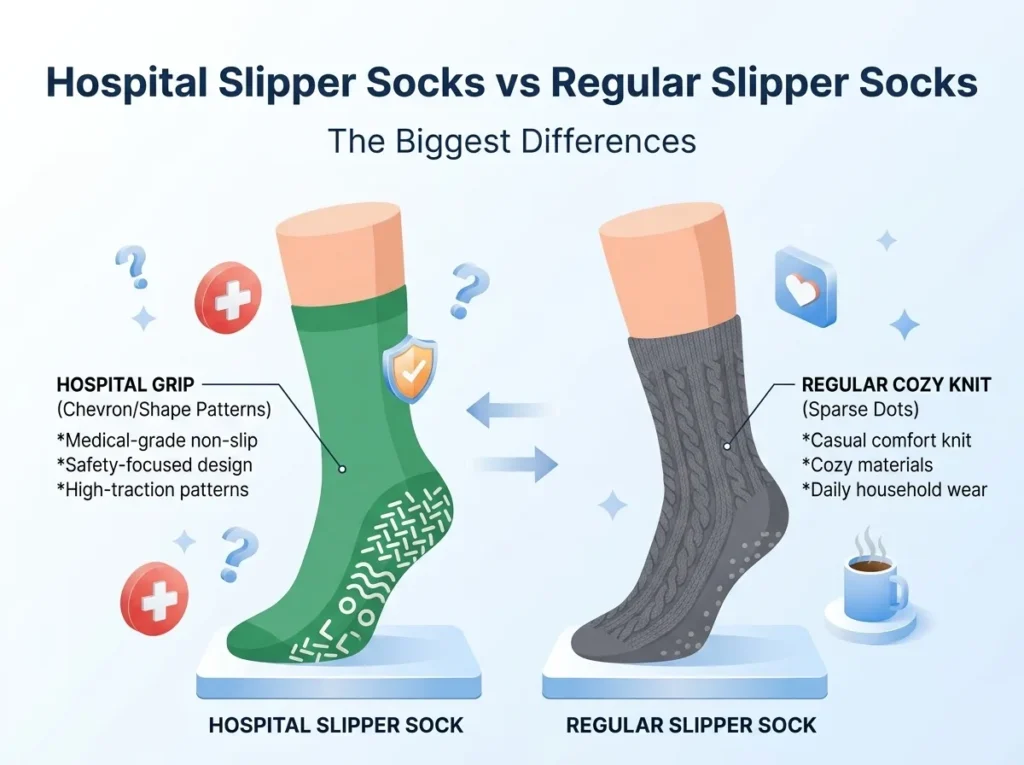 Hospital Slipper Socks vs Regular Slipper Socks The Biggest Differences