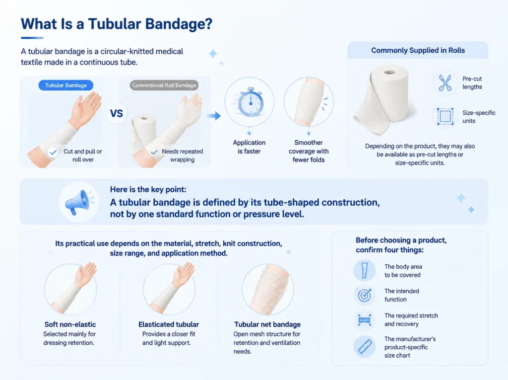 tubular bandage vs roll bandage construction types