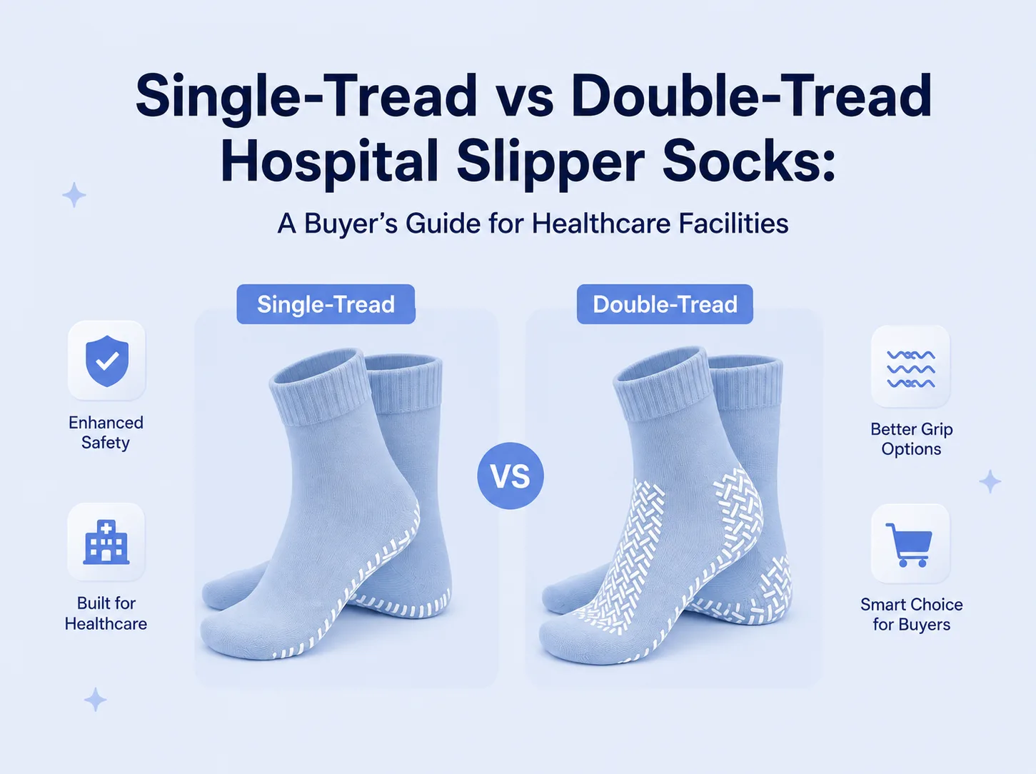 Single-Tread vs Double-Tread Hospital Slipper Socks