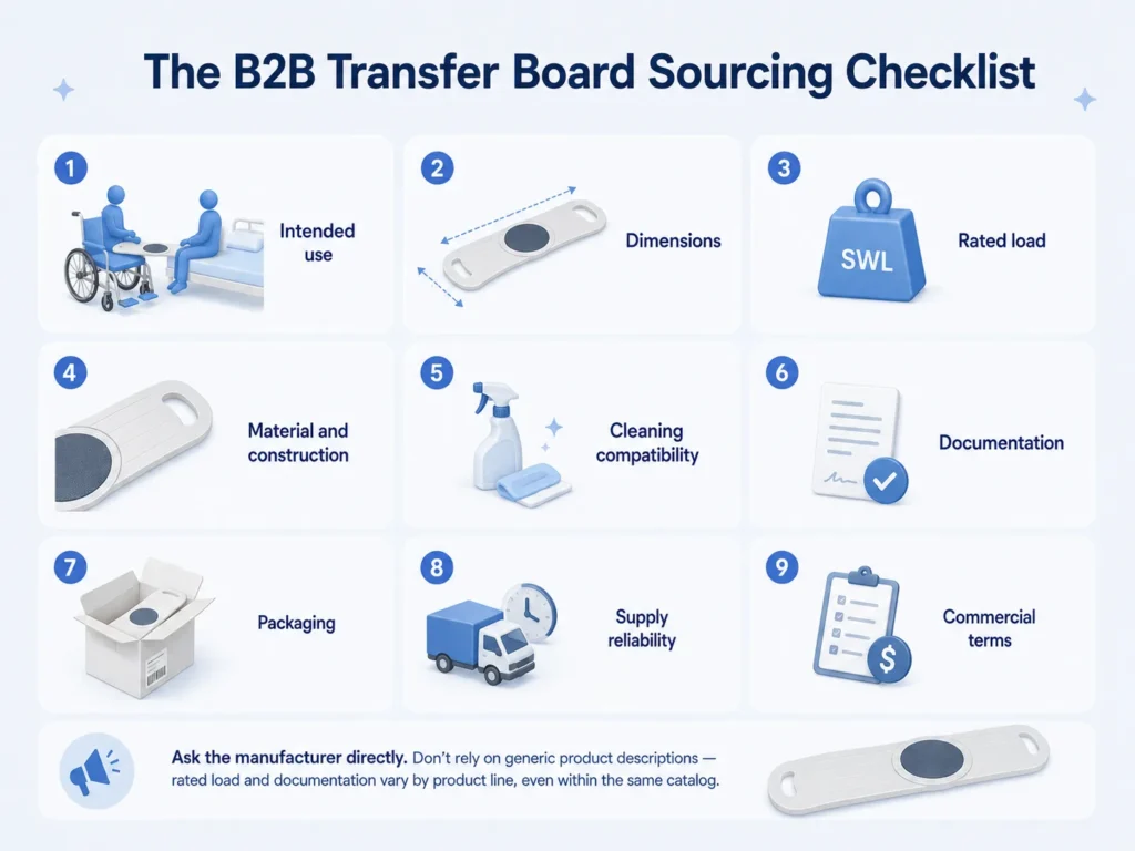 B2B transfer board sourcing checklist for hospital and medical equipment buyers