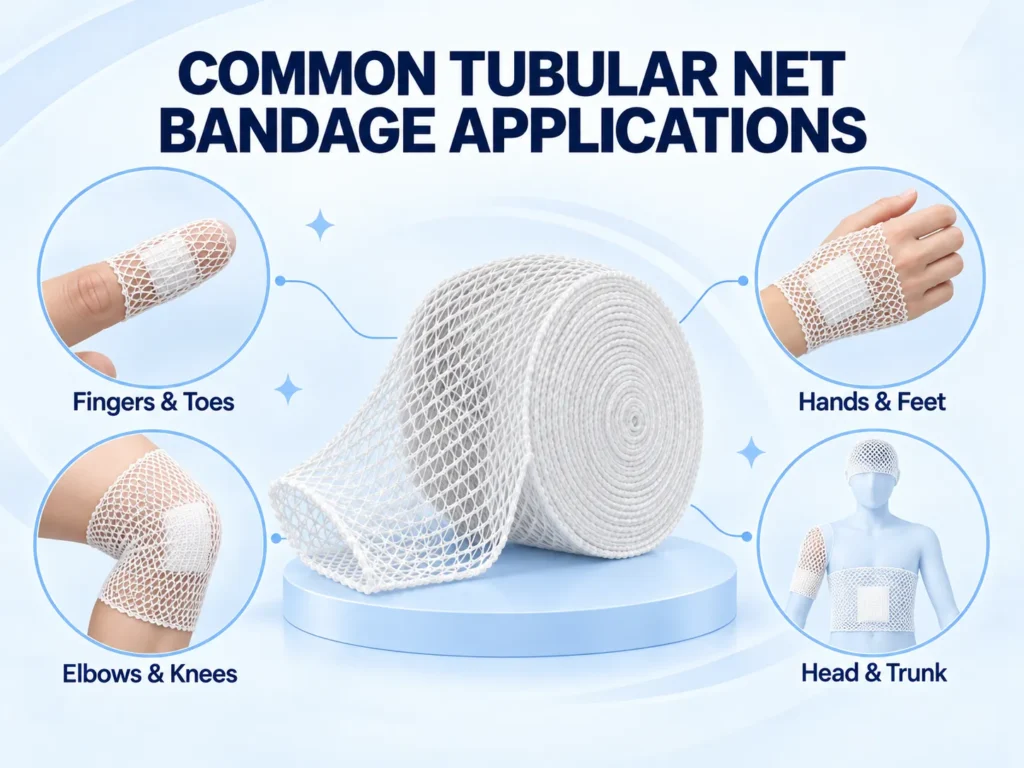 tubular net bandage body area applications