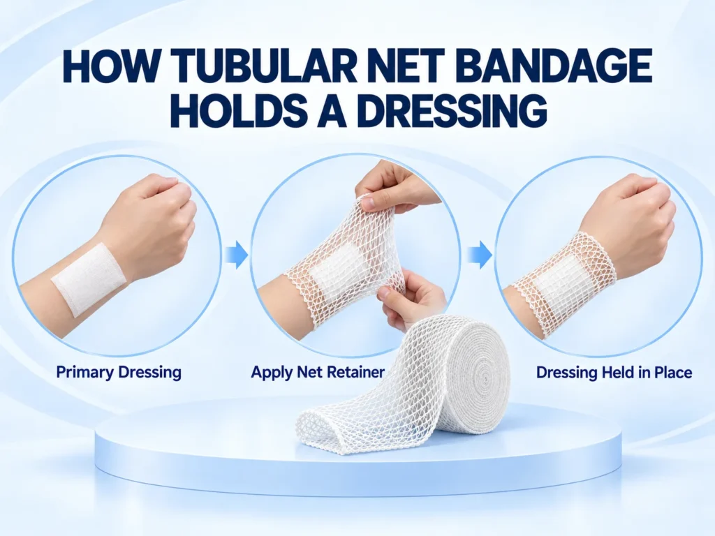 tubular net bandage dressing retention guide